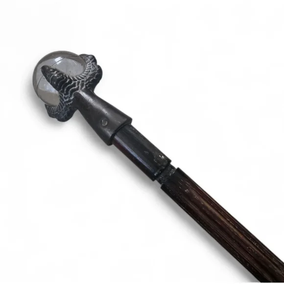 Antique Dragon-Claw Crystal Ball Cane Rare Mystic Walking Stick - Picture 2 of 16